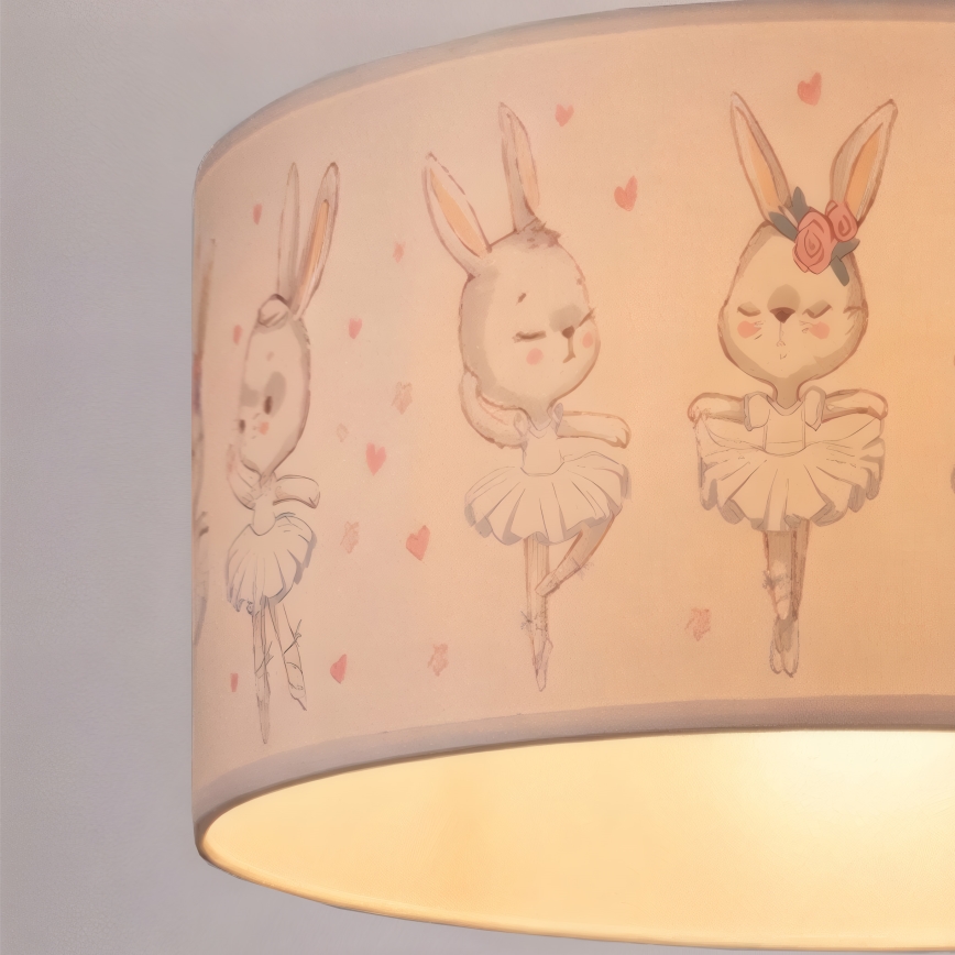 Brilagi - LED Lampa dziecięca wisząca na przewodzie BOBO 1xE27/60W/230V Ø 35 cm biała/króliczki