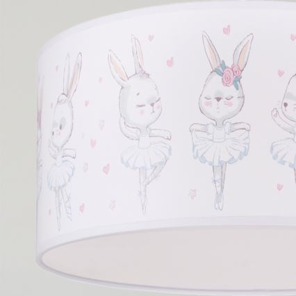 Brilagi - LED Lampa dziecięca wisząca na przewodzie BOBO 1xE27/60W/230V Ø 35 cm biała/króliczki