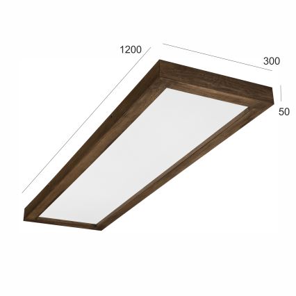 Brilagi - LED sufitowa lampa łazienkowa WOODY FRAME LED/40W/230V 120x30 cm IP44 dąb orzechowy