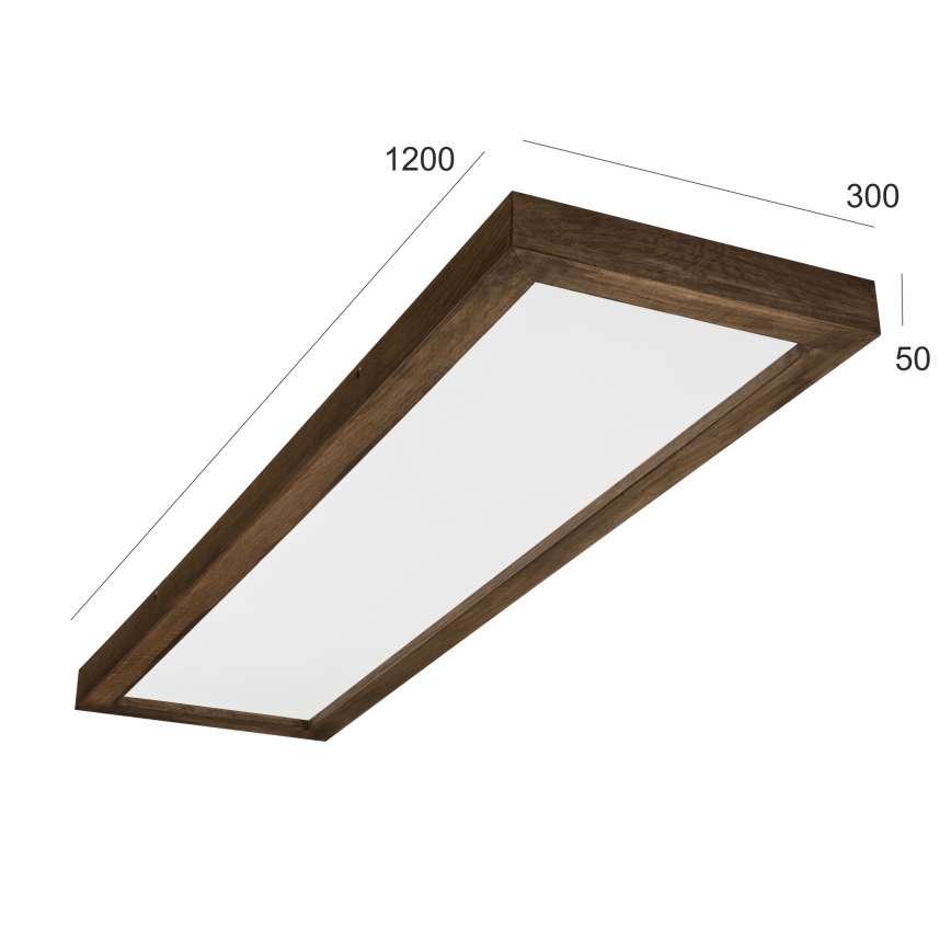 Brilagi - LED sufitowa lampa łazienkowa WOODY FRAME LED/40W/230V 120x30 cm IP44 dąb orzechowy