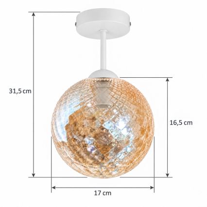 BRILAGI - LED lampa sufitowa natynkowa RETRO GLASS 1xE27/60W/230V średnica 17 cm biały/dymny beż