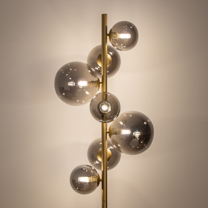 BRILAGI - LED Lampa podłogowa MILLA 7xG9/3W/230V złota/dym
