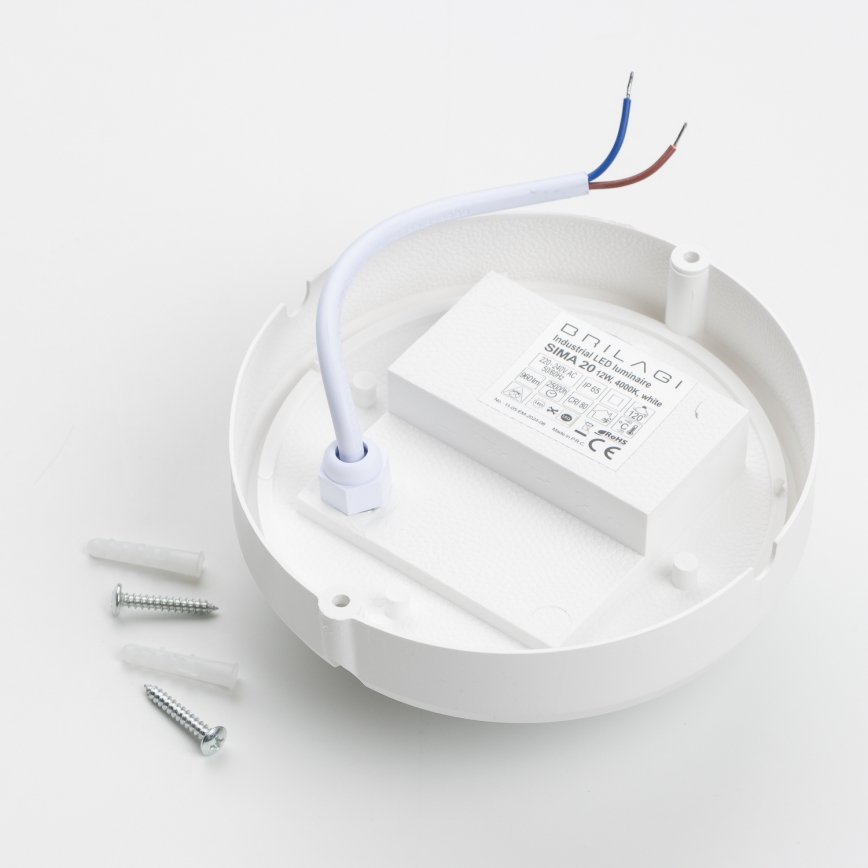 Brilagi - LED Lampa przemysłowa sufitowa SIMA LED/12W/230V IP65 biały