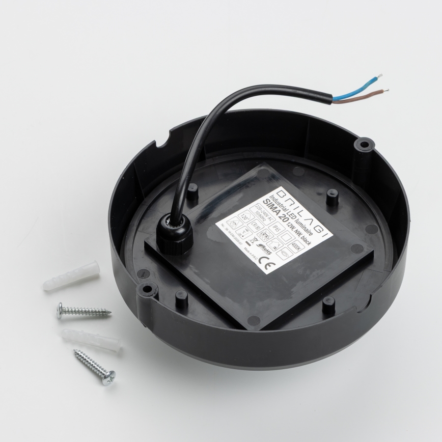 Brilagi - LED Lampa przemysłowa sufitowa SIMA LED/12W/230V IP65 czarny