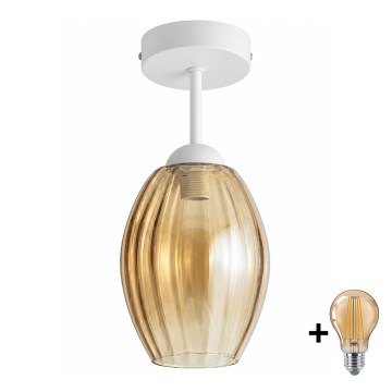 BRILAGI - LED lampa przysufitowa RETRO GLASS 1xE27/60W/230V śr. 17 cm biały/dymny beż