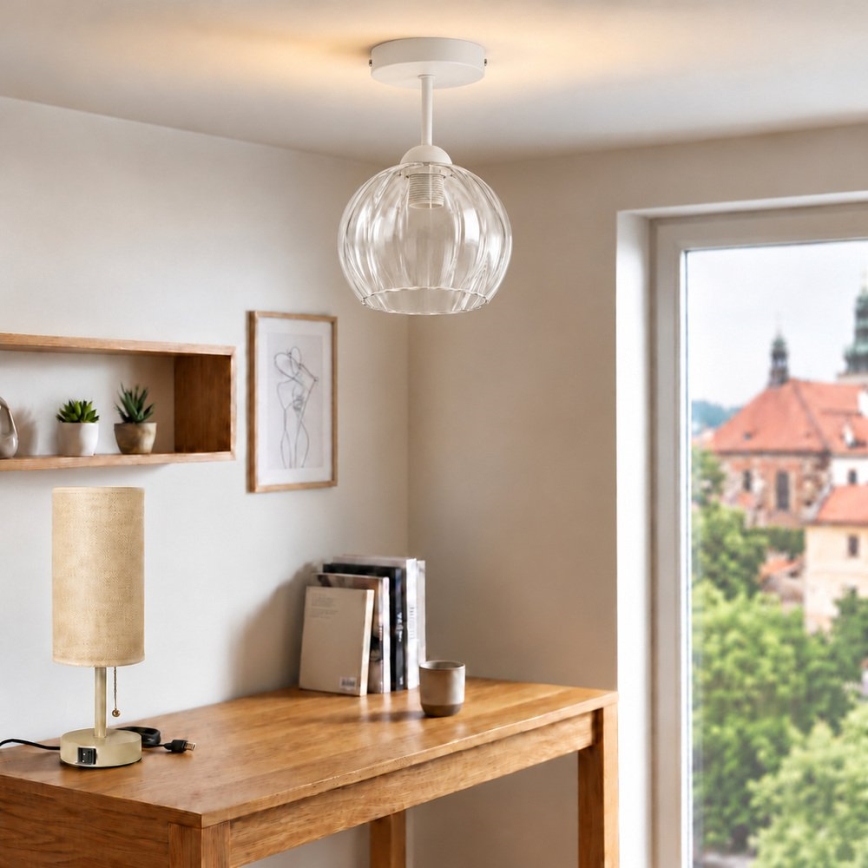 BRILAGI - LED Lampa przysufitowa RETRO GLASS 1xE27/60W/230V śr. 25 cm biała/przezroczysta