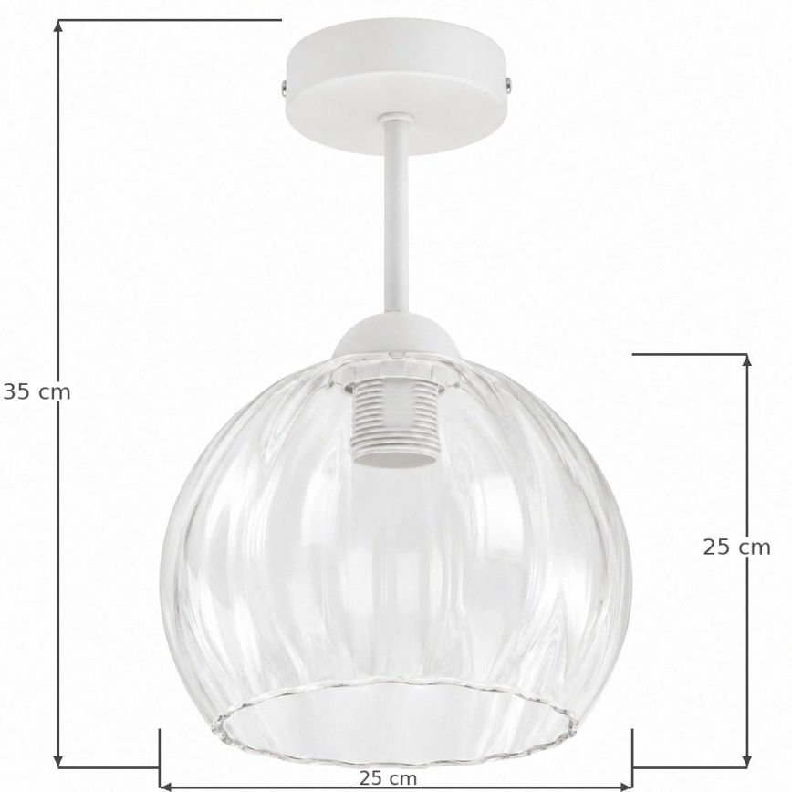 BRILAGI - LED Lampa przysufitowa RETRO GLASS 1xE27/60W/230V śr. 25 cm biała/przezroczysta