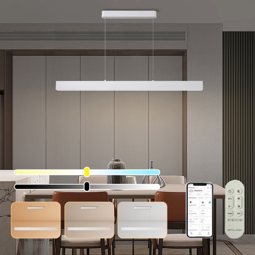 Brilagi - LED Lampa wisząca SLEEKLINE SMART LED/40W/230V 3000-6000K Wi-Fi Tuya biała + zdalne sterowanie