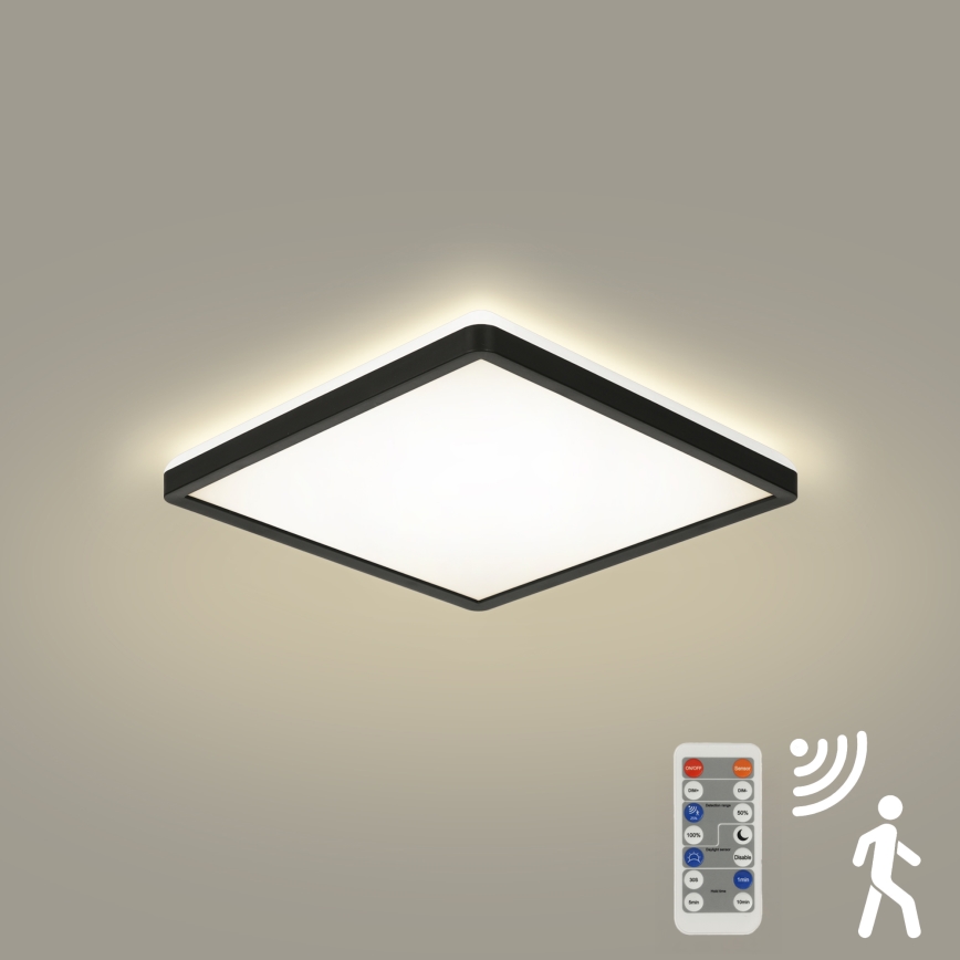 Brilagi - LED Lampa ściemnialna z czujnikiem ruchu i zmierzchu ULTRA SLIM LED/18W/230V 30x30 cm + pilot zdalnego sterowania