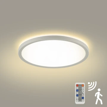 Brilagi - LED Lampa ściemnialna z czujnikiem ruchu i zmierzchu ULTRA SLIM LED/18W/230V śr. 30 cm + pilot do zdalnego sterowania