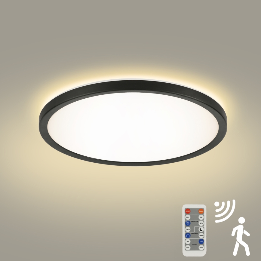 Brilagi - LED lampa ściemnialna z czujnikiem ruchu i zmierzchu ULTRA SLIM LED/24W/230V śr. 42 cm + pilot do zdalnego sterowania