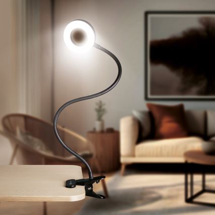 Brilagi -LED Lampa ściemnialna z klipsem ORBELA LED/8W/230V 3000/4000/5000K czarna