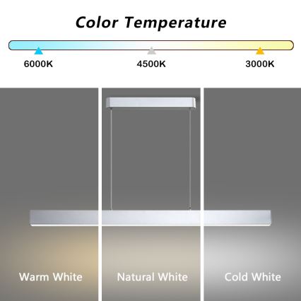 Brilagi - Lampa wisząca LED na linkę SLEEKLINE LED/40W/230V 3000/4500/6000K srebrna