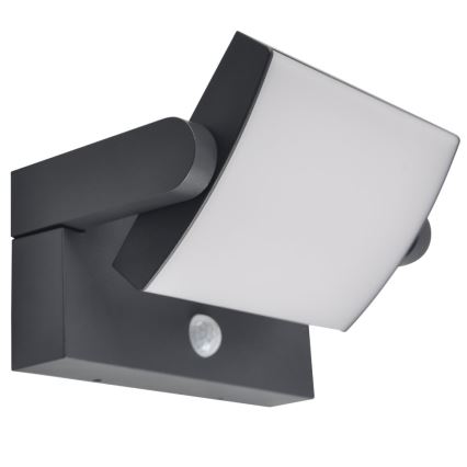 Brilagi - LED solarny kinkiet ścienny z czujnikiem ruchu i zmierzchu ANKLE LED/10W/3,7V 3000 mAh 3000K IP65 antracyt