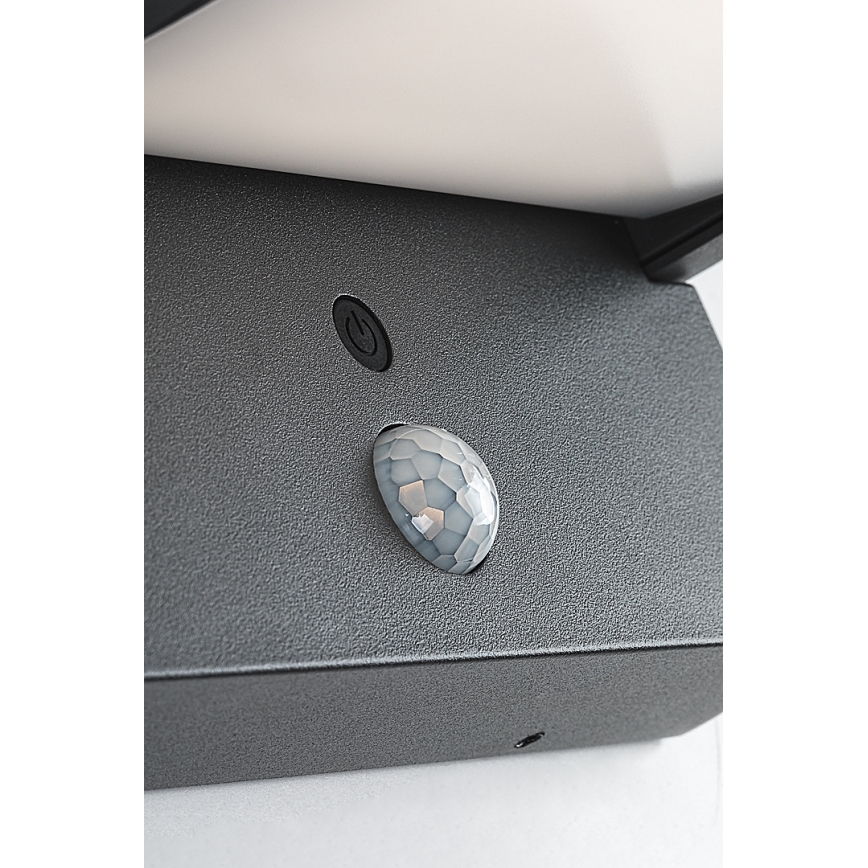 Brilagi - LED solarny kinkiet ścienny z czujnikiem ruchu i zmierzchu ANKLE LED/10W/3,7V 3000 mAh 4000K IP65 antracyt