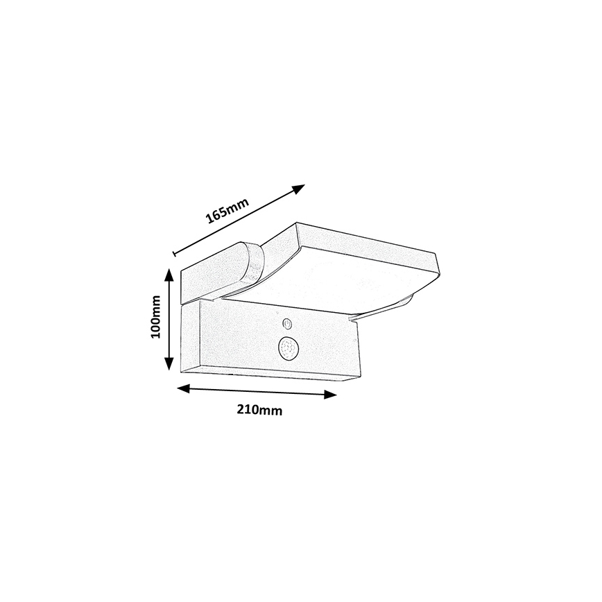 Brilagi - LED solarny kinkiet ścienny z czujnikiem ruchu i zmierzchu ANKLE LED/10W/3,7V 3000 mAh 4000K IP65 antracyt