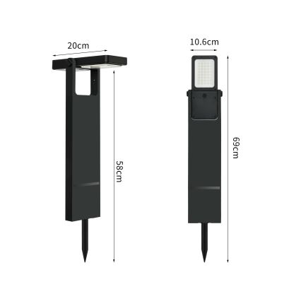 Brilagi - LED Lampa solarna SŁOŃCE SPIKE LED/4W/3,7V 2200 mAh IP44