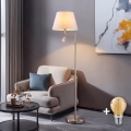 BRILAGI - LED Lampa stojąca CERIA 1xE27/60W/230V + LED/2,1W średnica 45 cm matowy chrom/biały