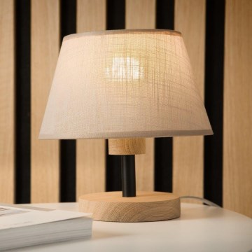 Brilagi - LED Lampa stołowa ANTHONY 1xE27/60W/230V dąb/beżowy