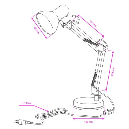 Brilagi - LED Lampa stołowa ROMERO 1xE27/10W/230V biała