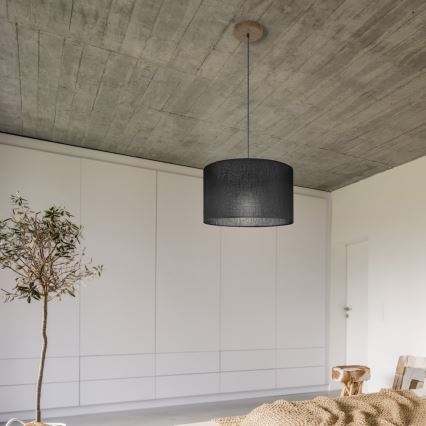 Brilagi - LED Lampa wisząca na linkę ANTHONY 1xE27/60W/230V dąb orzech/czarny
