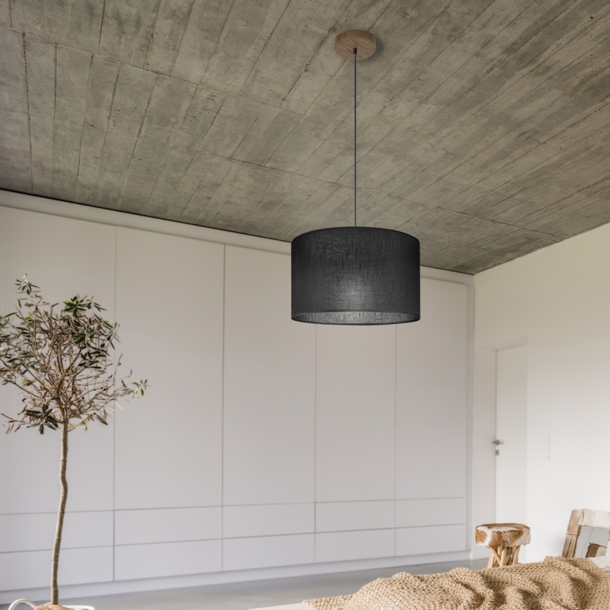 Brilagi - LED Lampa wisząca na linkę ANTHONY 1xE27/60W/230V dąb orzech/czarny