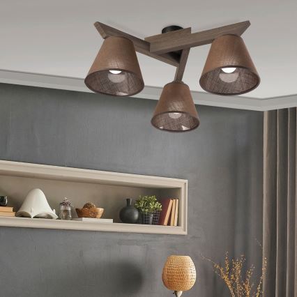 Brilagi - Lampa sufitowa LED ANTHONY 3xE14/40W/230V dąb orzech/brąz