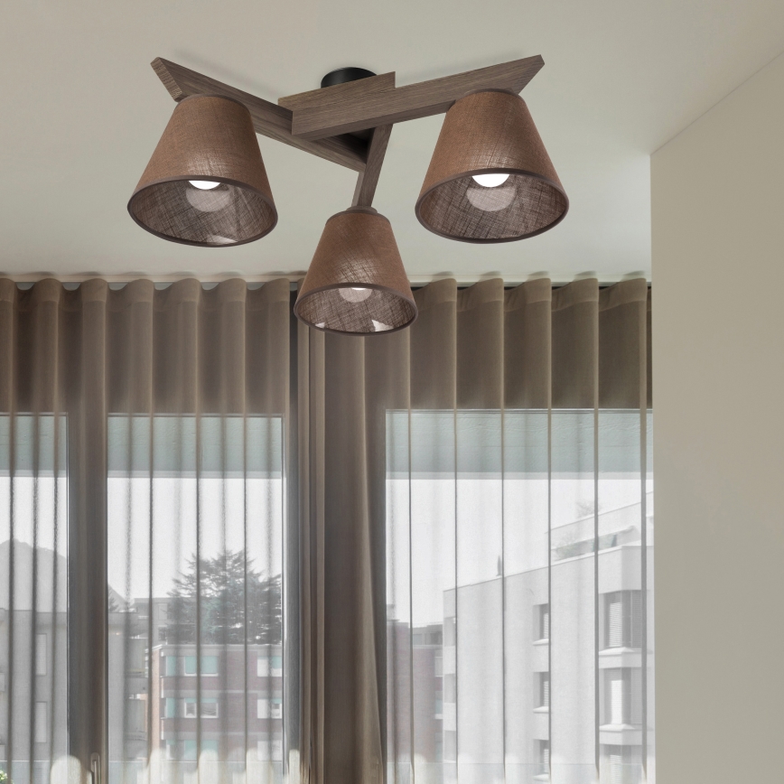 Brilagi - Lampa sufitowa LED ANTHONY 3xE14/40W/230V dąb orzech/brąz