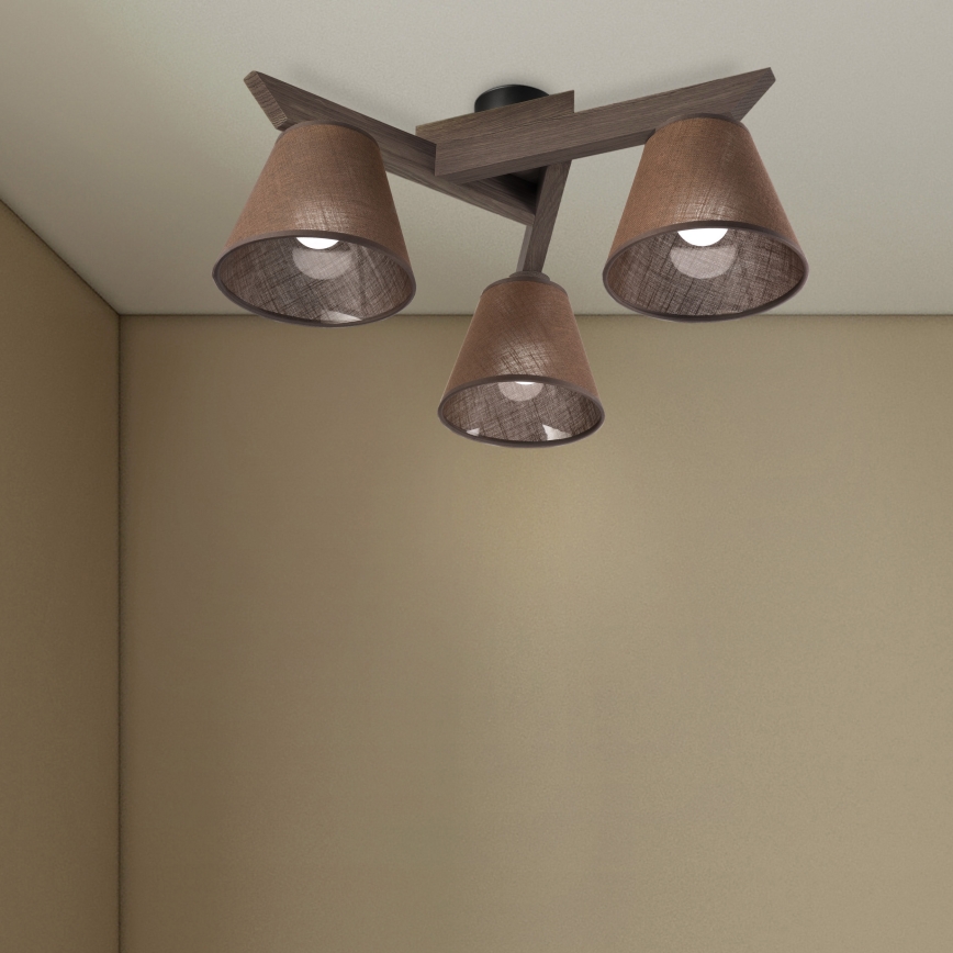 Brilagi - Lampa sufitowa LED ANTHONY 3xE14/40W/230V dąb orzech/brąz
