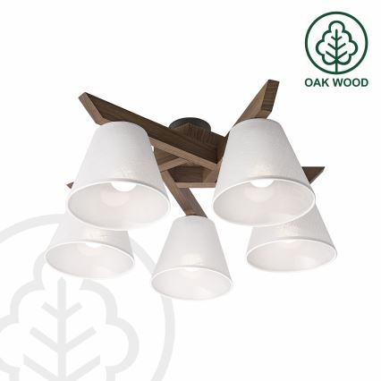 Brilagi - LED Plafon ANTHONY 5xE14/40W/230V dąb orzech/biały