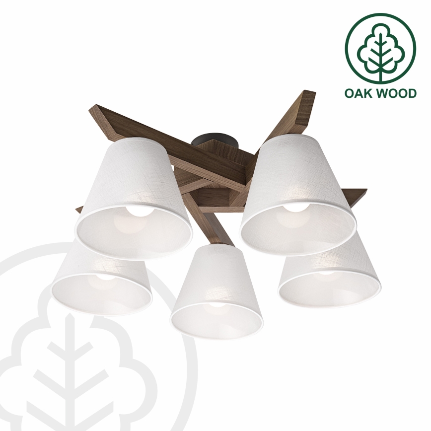 Brilagi - LED Plafon ANTHONY 5xE14/40W/230V dąb orzech/biały