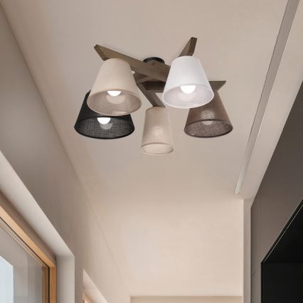 Brilagi - LED Plafon ANTHONY 5xE14/40W/230V dąb orzech