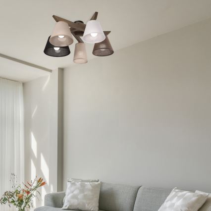 Brilagi - LED Plafon ANTHONY 5xE14/40W/230V dąb orzech