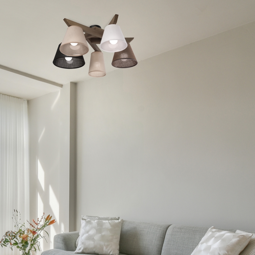 Brilagi - LED Plafon ANTHONY 5xE14/40W/230V dąb orzech