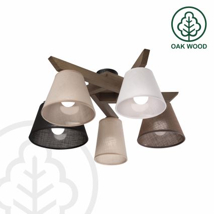 Brilagi - LED Plafon ANTHONY 5xE14/40W/230V dąb orzech