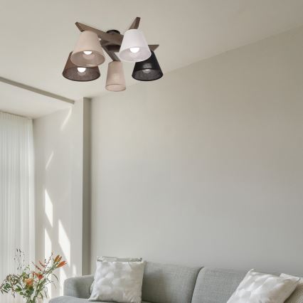 Brilagi - LED Plafon ANTHONY 5xE14/40W/230V dąb orzech
