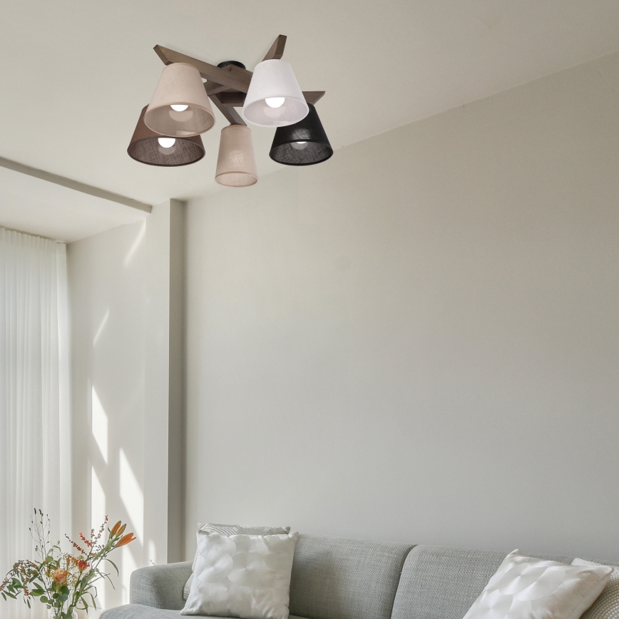 Brilagi - LED Plafon ANTHONY 5xE14/40W/230V dąb orzech