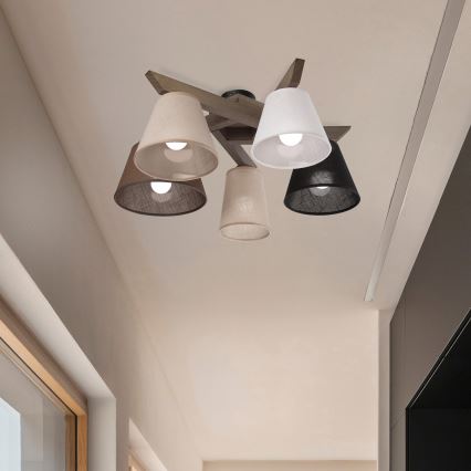 Brilagi - LED Plafon ANTHONY 5xE14/40W/230V dąb orzech