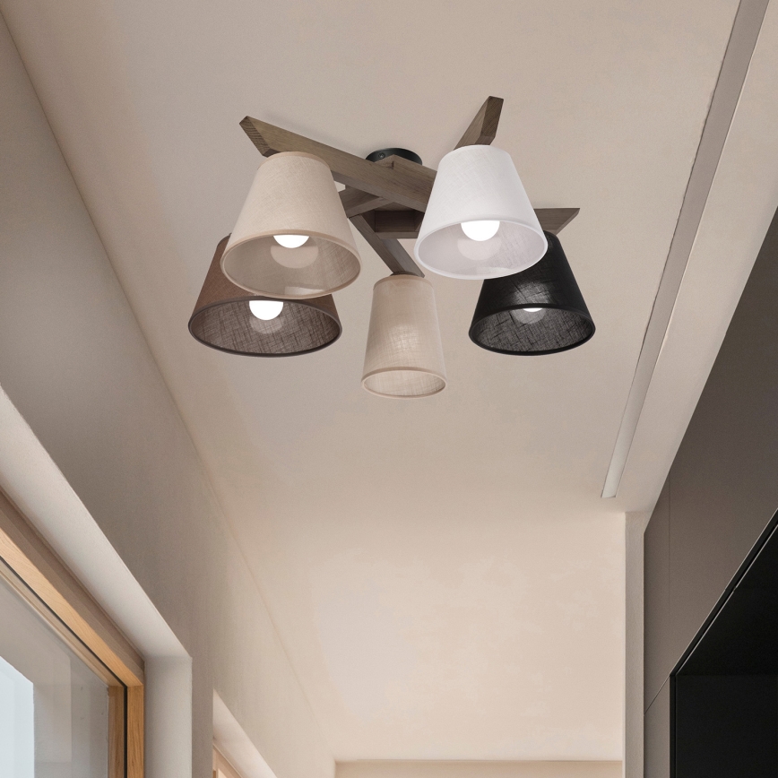 Brilagi - LED Plafon ANTHONY 5xE14/40W/230V dąb orzech