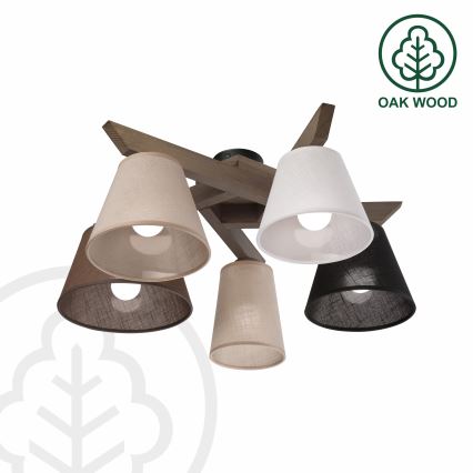 Brilagi - LED Plafon ANTHONY 5xE14/40W/230V dąb orzech