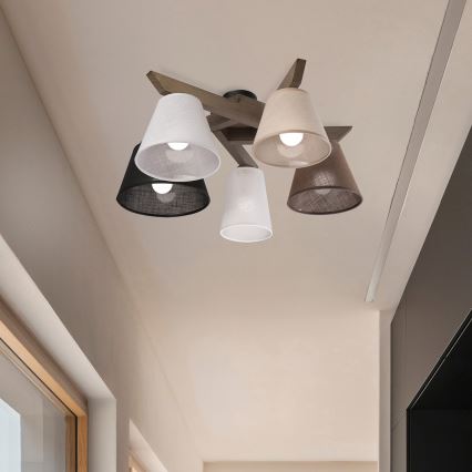 Brilagi - LED Plafon ANTHONY 5xE14/40W/230V dąb orzech