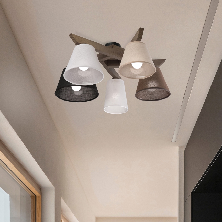 Brilagi - LED Plafon ANTHONY 5xE14/40W/230V dąb orzech