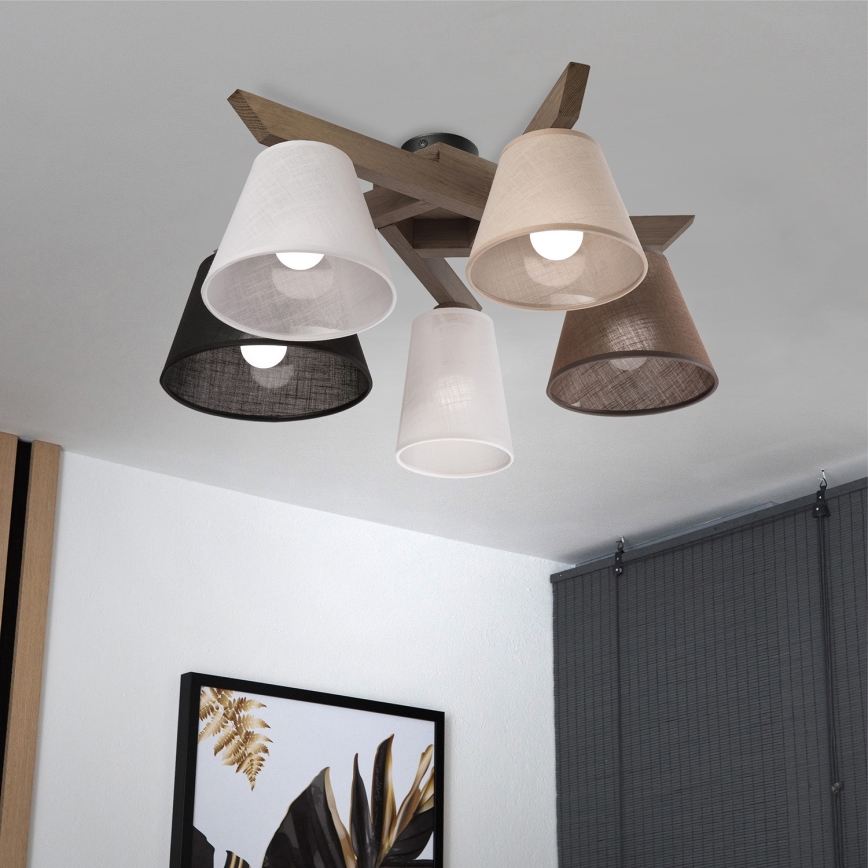 Brilagi - LED Plafon ANTHONY 5xE14/40W/230V dąb orzech
