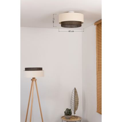 BRILAGI - LED lampa sufitowa BOHO STYLE 1xE27/15W/230V Ø 40 cm kremowa/brązowa