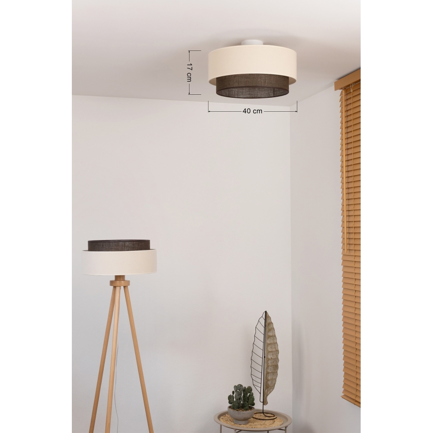 BRILAGI - LED lampa sufitowa BOHO STYLE 1xE27/15W/230V Ø 40 cm kremowa/brązowa