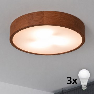 Brilagi - LED lampa sufitowa CARVALHO 3xE27/15W/230V dąb wiśnia śr. 47 cm