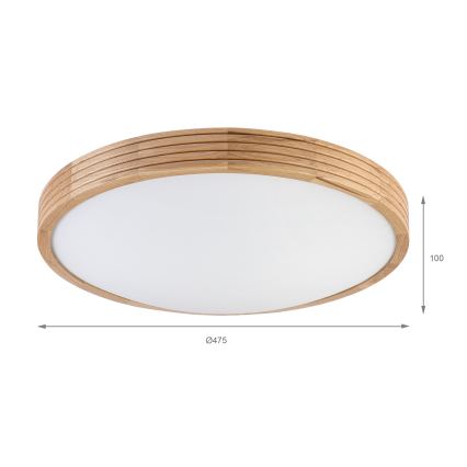 BRILAGI - Lampa sufitowa LED CARVALHO MODERN SLIM 3xE27/60W/230V śr. 47,5 cm dąb
