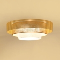 BRILAGI - LED lampa sufitowa CEDAR LUNETA LED/26W/230V średnica 60 cm rattan/brązowy/kremowy
