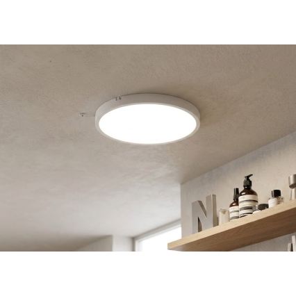 BRILAGI - LED lampa sufitowa łazienkowa z czujnikiem ZENNA LED/18W/230V śr. 29,5 cm IP44 biała + pilot zdalnego sterowania