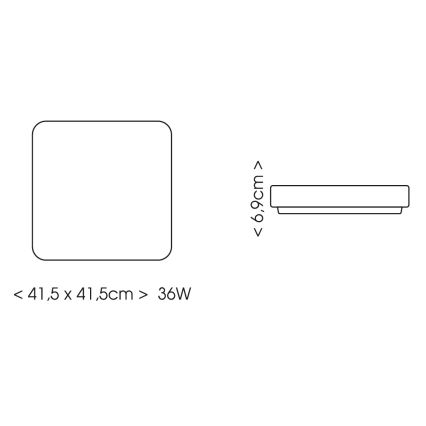 BRILAGI - LED plafon łazienkowy z czujnikiem ZENNA LED/36W/230V 41,5x41,5 cm IP44 czarny + pilot zdalnego sterowania